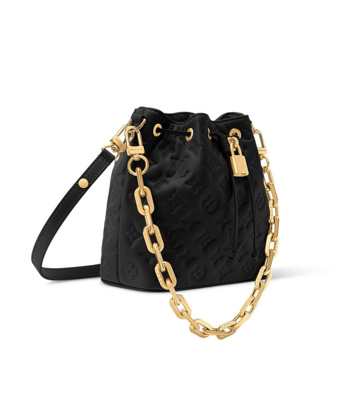 LOUIS VUITTON Черная кожаная сумка через плечо, фото 2