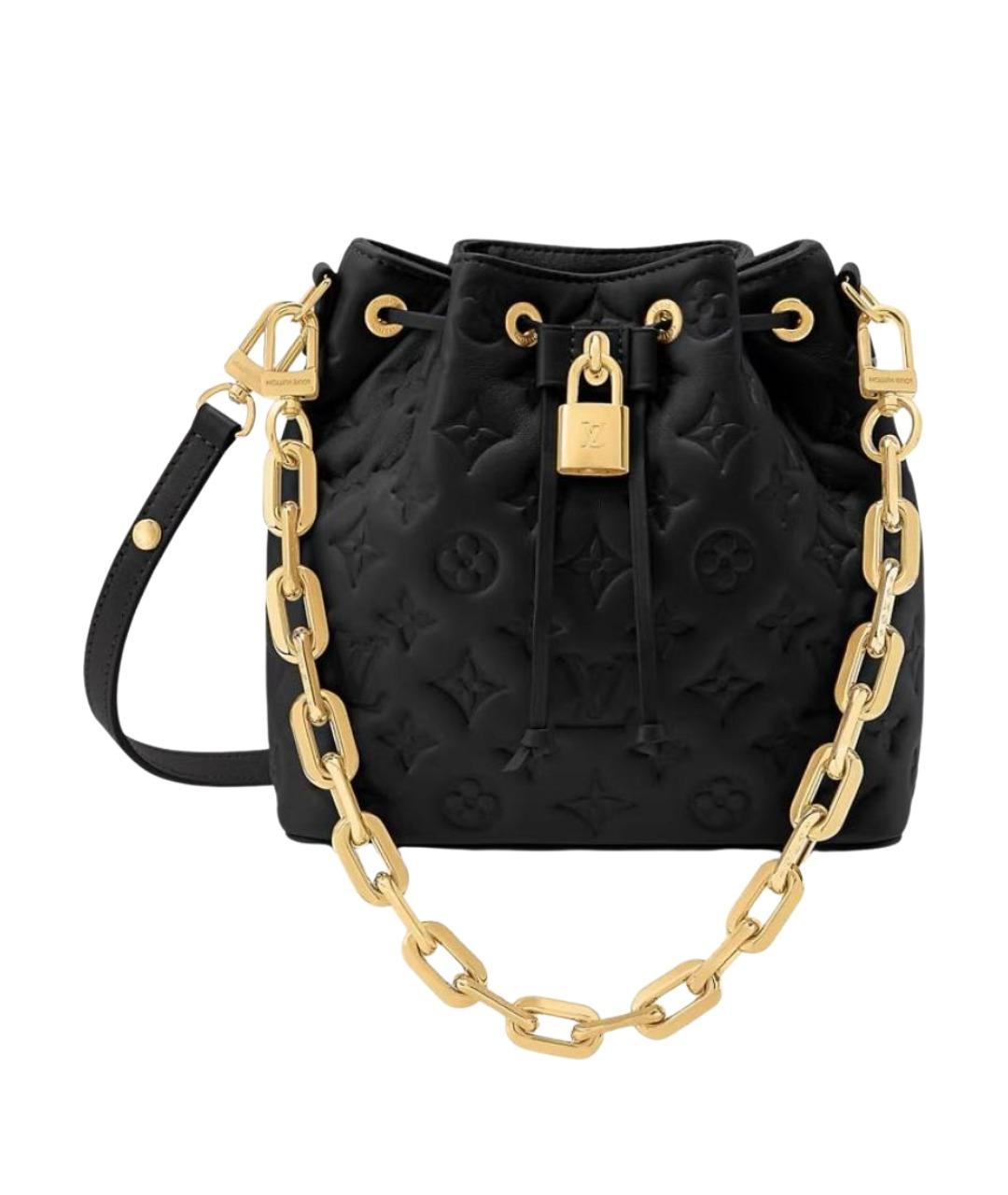 LOUIS VUITTON Черная кожаная сумка через плечо, фото 1