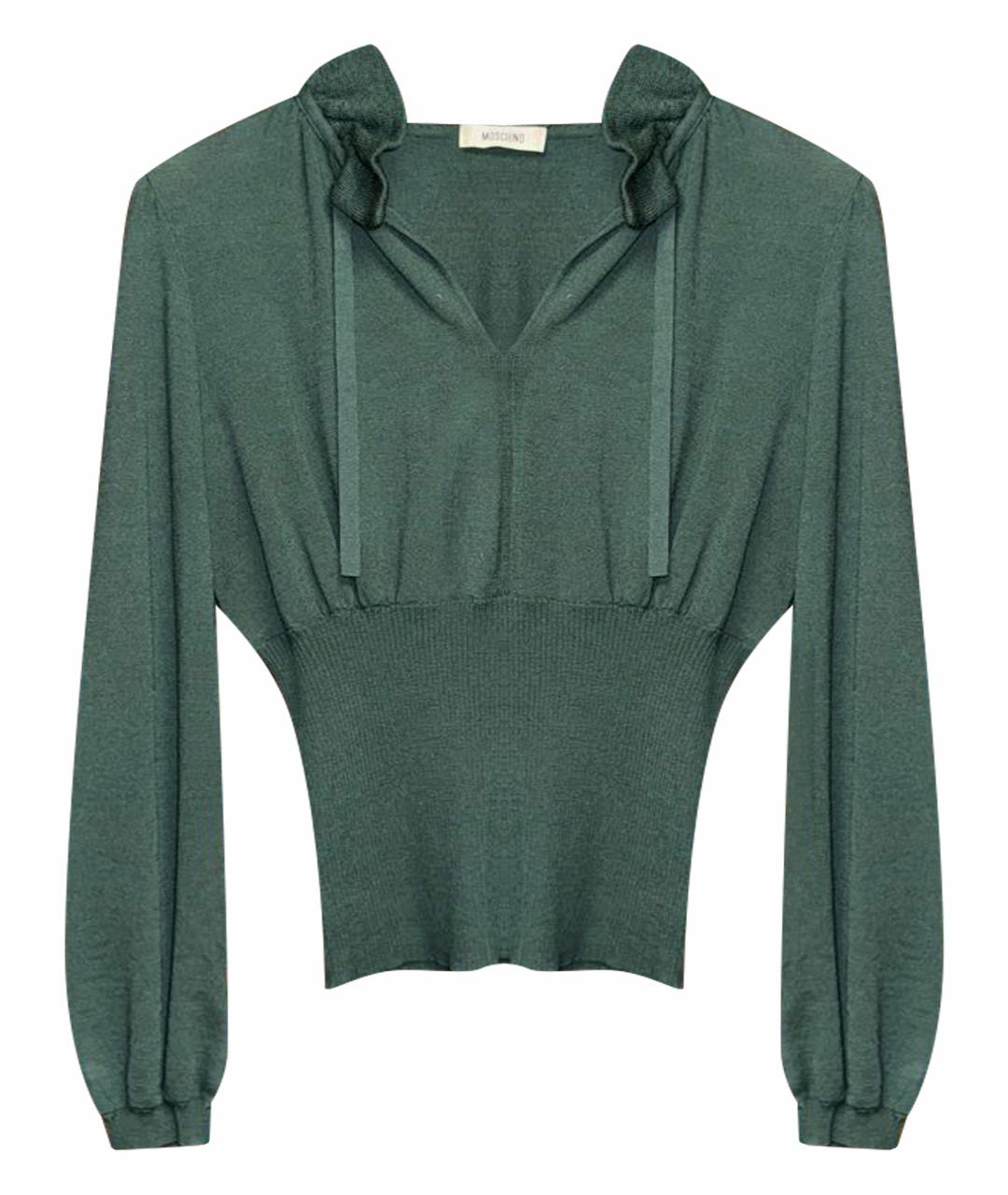 MOSCHINO Зеленый шерстяной джемпер / свитер, фото 1
