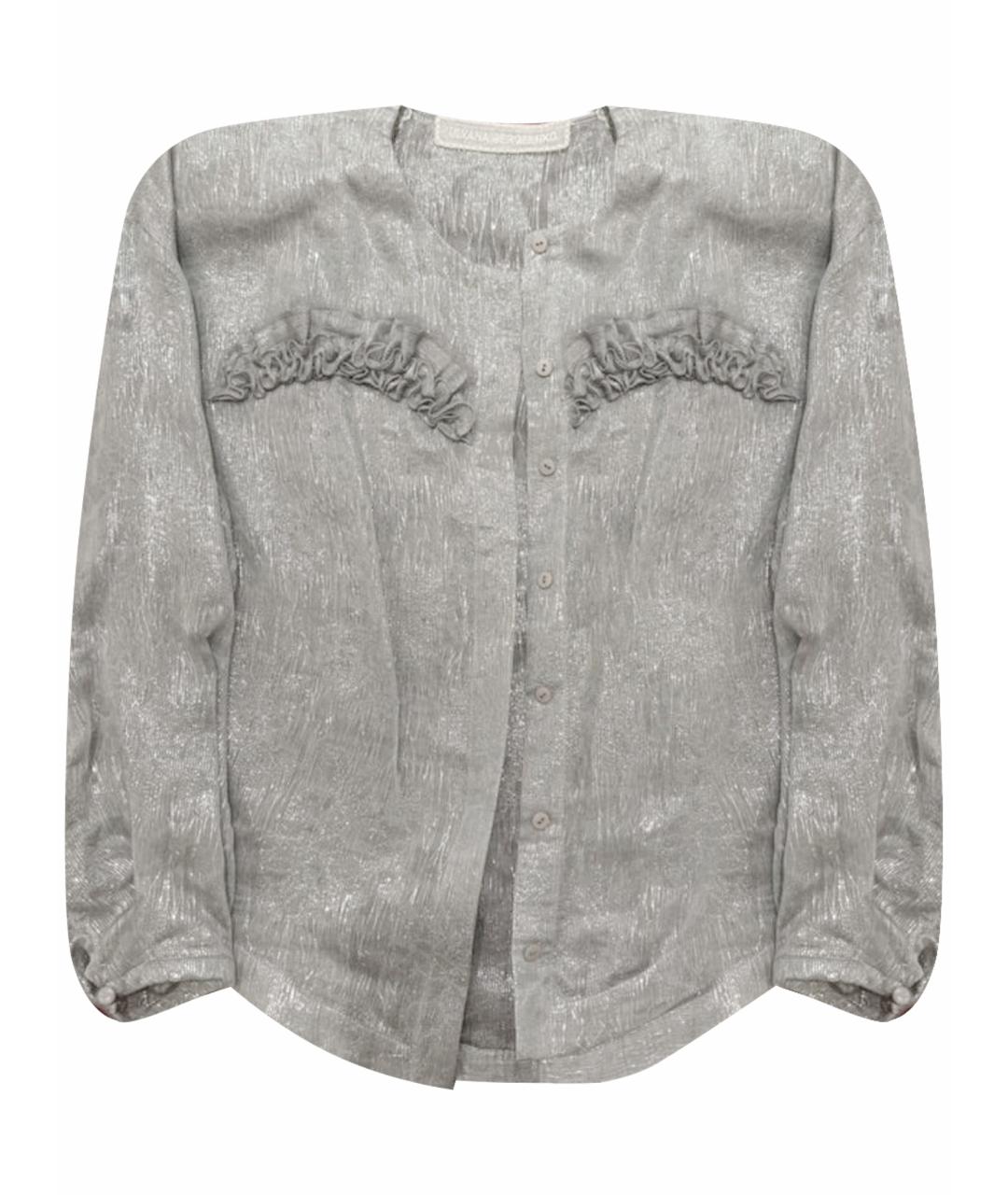 ULYANA SERGEENKO Серебряная хлопковая блузы, фото 1