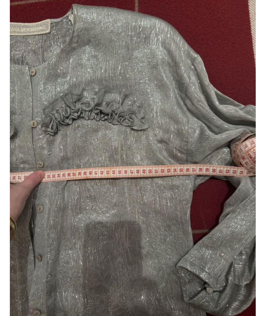 ULYANA SERGEENKO Серебряная хлопковая блузы, фото 4