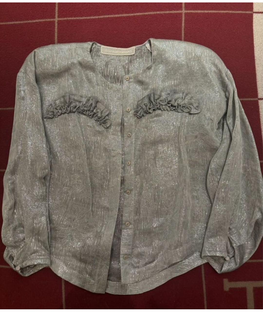 ULYANA SERGEENKO Серебряная хлопковая блузы, фото 7