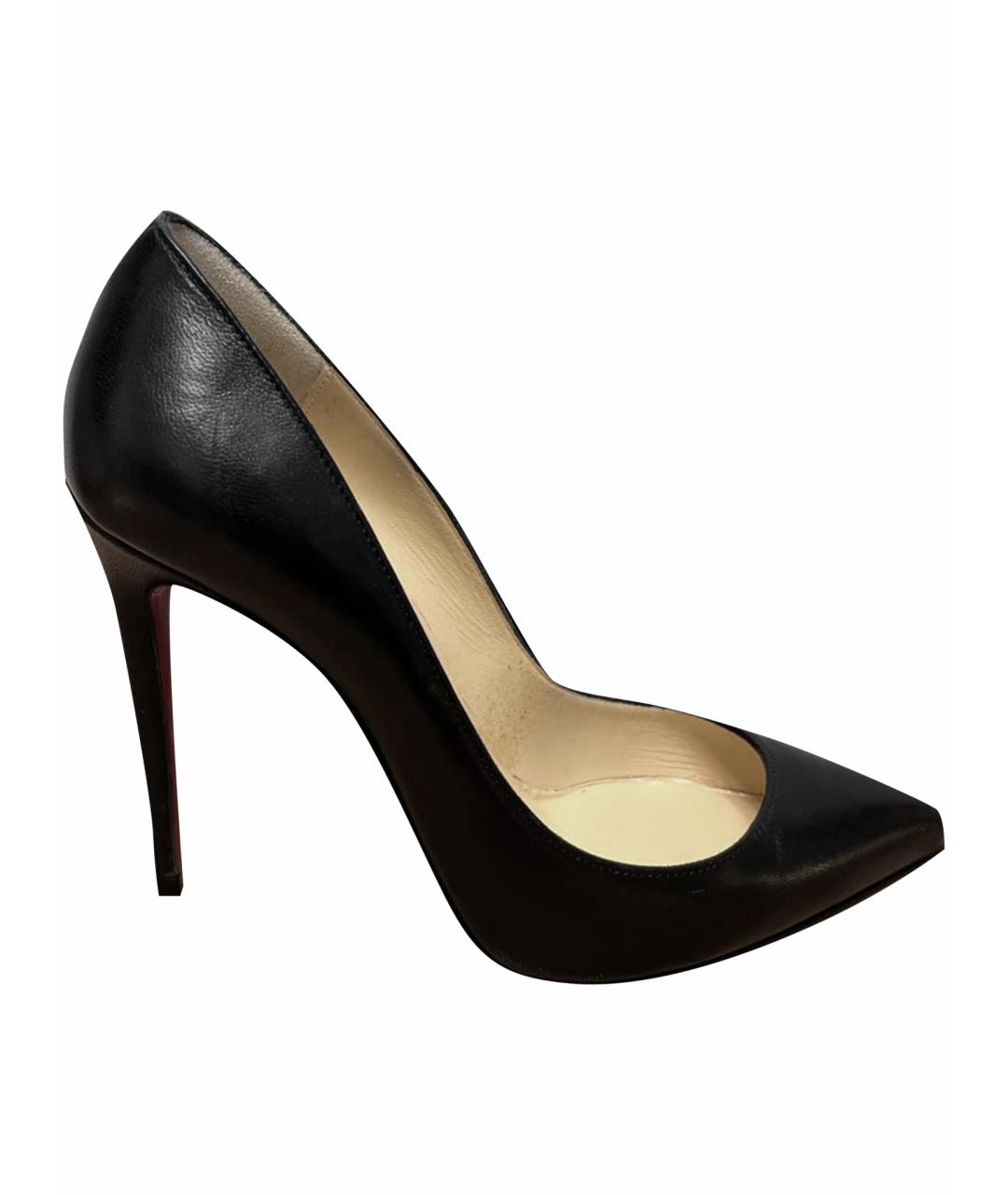 CHRISTIAN LOUBOUTIN Черные кожаные туфли, фото 1