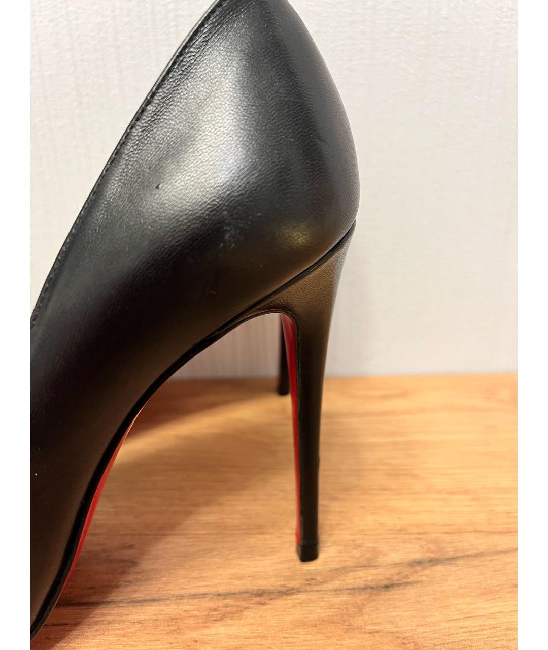 CHRISTIAN LOUBOUTIN Черные кожаные туфли, фото 4