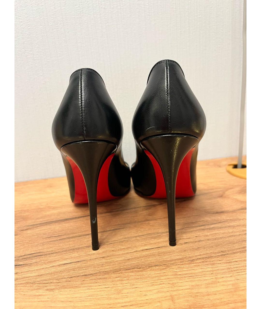 CHRISTIAN LOUBOUTIN Черные кожаные туфли, фото 2