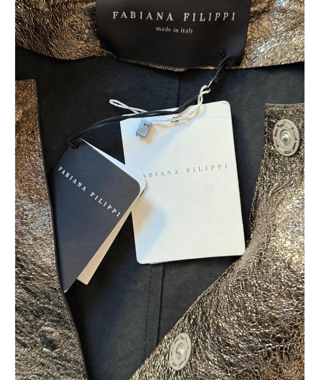 FABIANA FILIPPI Золотое кожаное пальто, фото 3