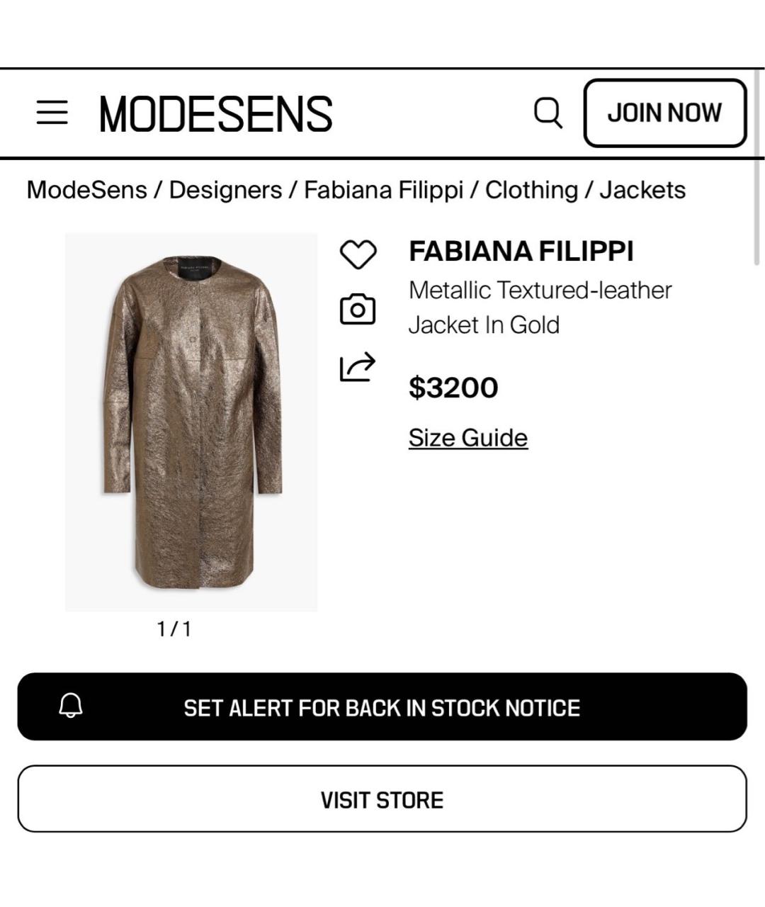 FABIANA FILIPPI Золотое кожаное пальто, фото 8