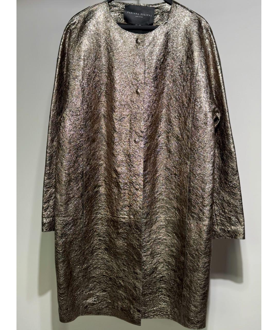 FABIANA FILIPPI Золотое кожаное пальто, фото 7