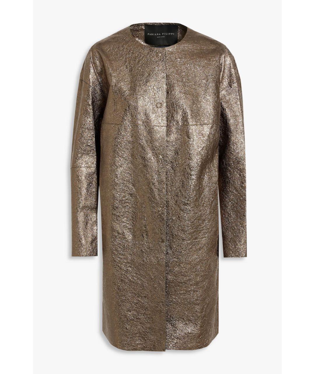 FABIANA FILIPPI Золотое кожаное пальто, фото 9