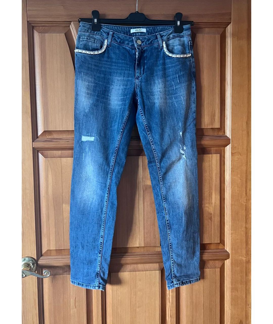 LIU JO Синие хлопковые джинсы слим, фото 4