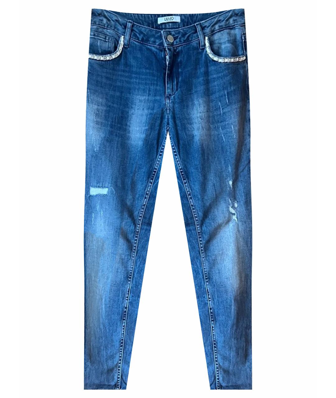 LIU JO Синие хлопковые джинсы слим, фото 1