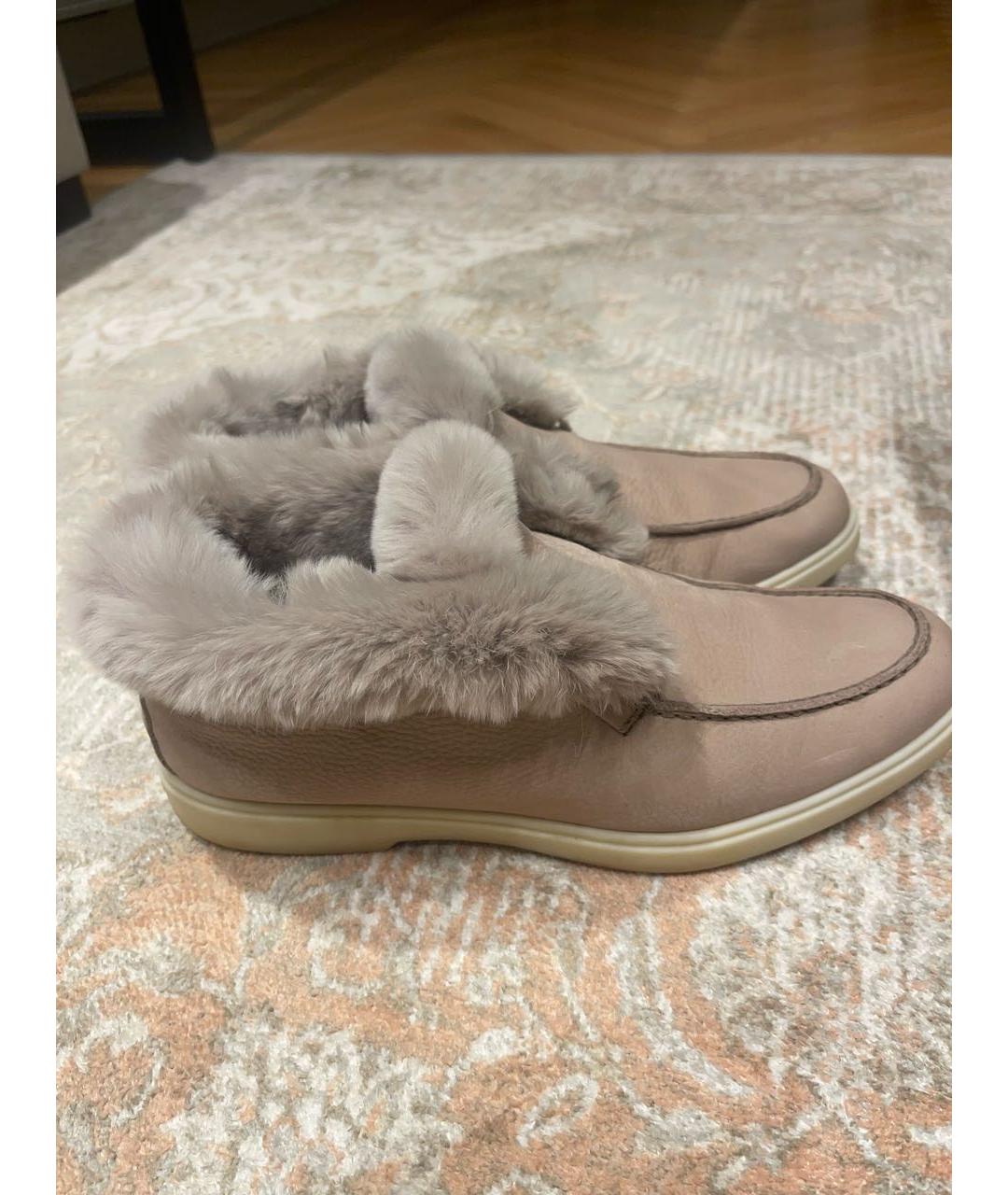 SANTONI Серые кожаные лоферы, фото 2