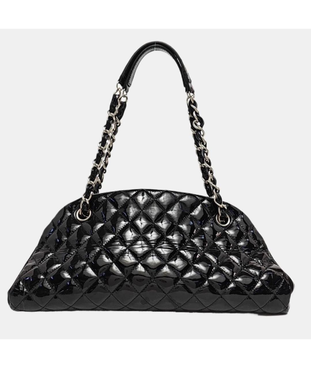 CHANEL Черная сумка через плечо из лакированной кожи, фото 3