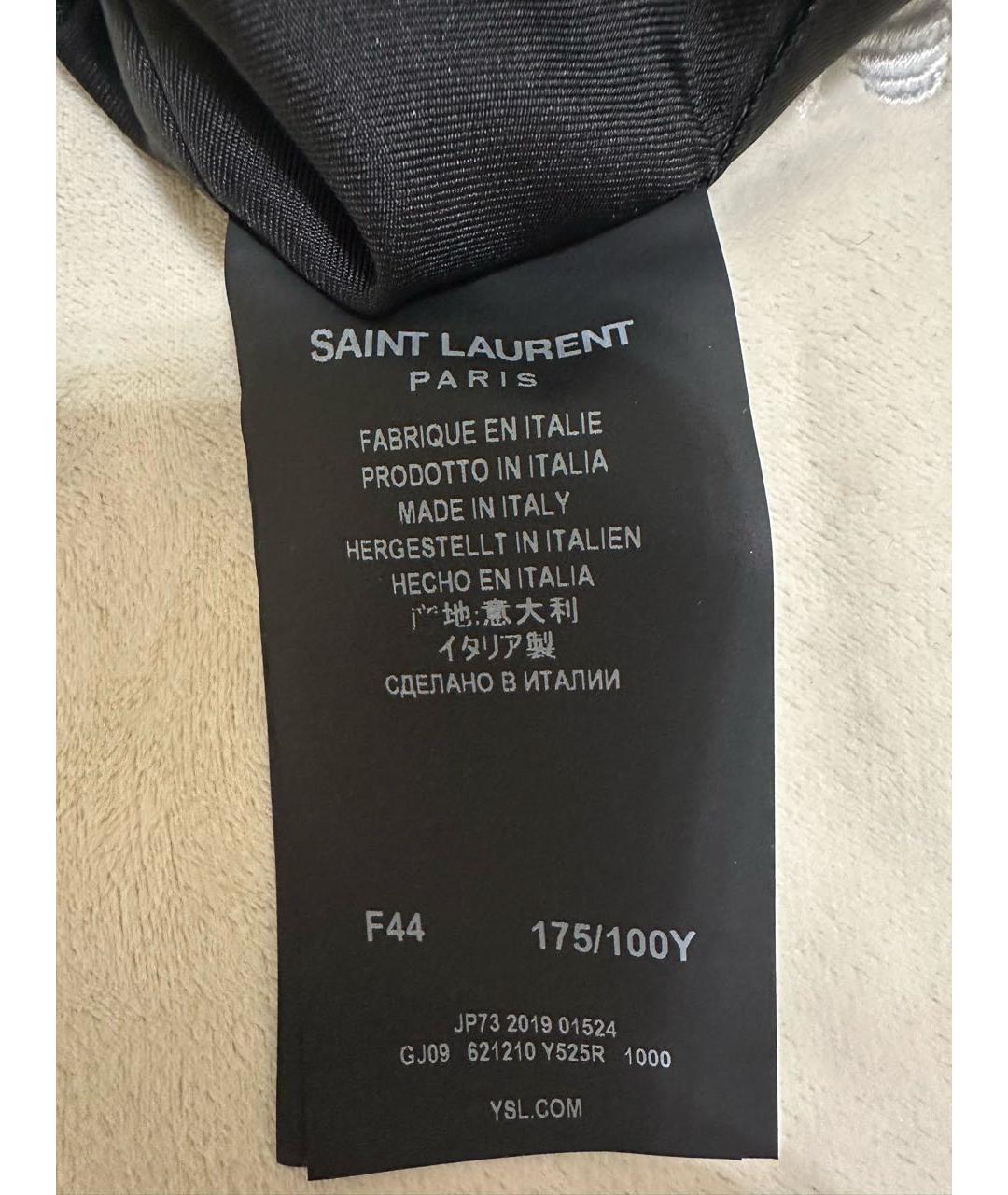 SAINT LAURENT Черный бархатный жилет, фото 7