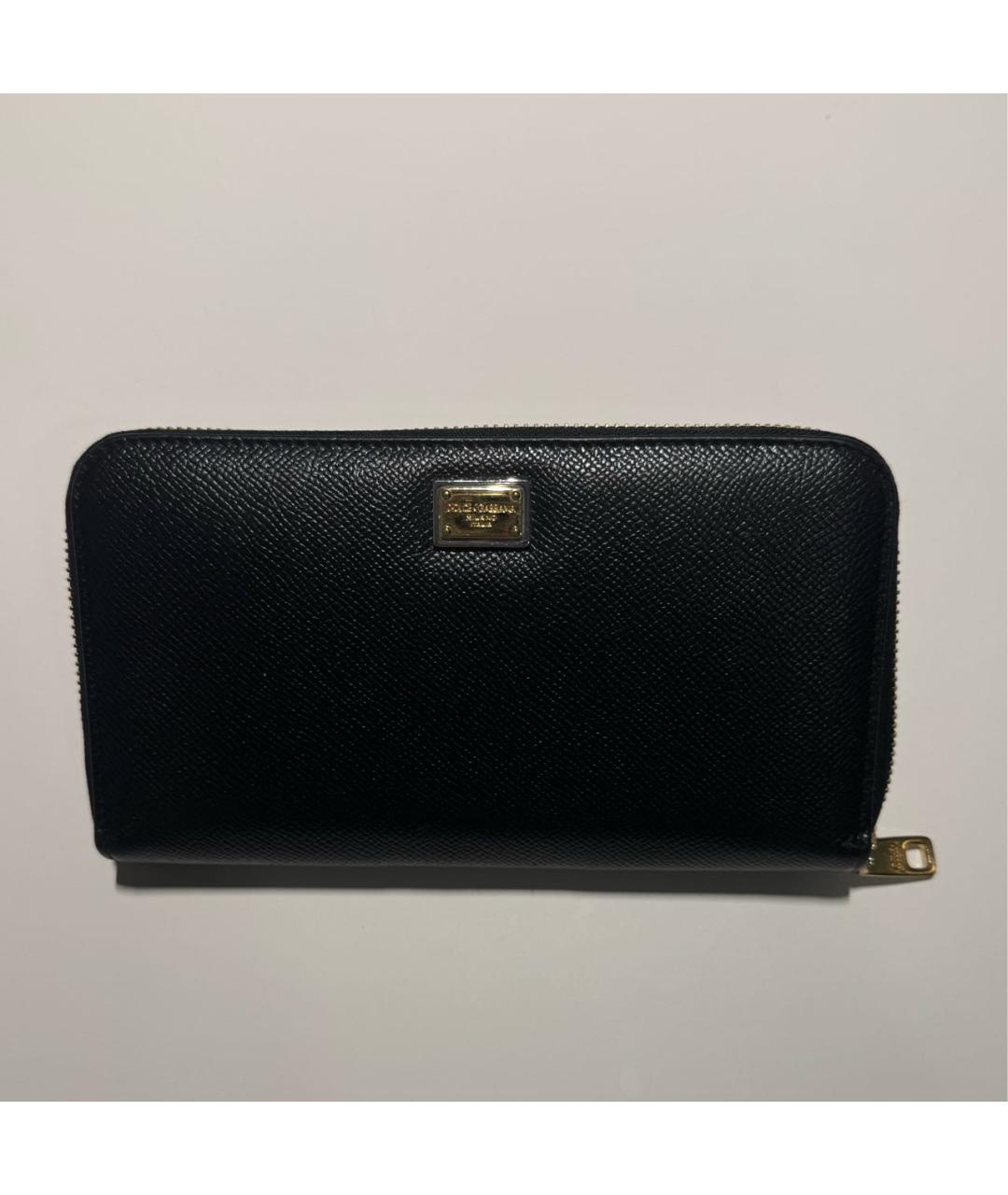 DOLCE&GABBANA Черный кожаный кошелек, фото 6