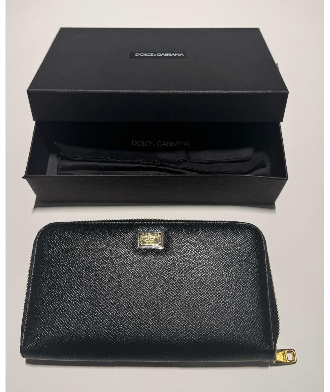 DOLCE&GABBANA Черный кожаный кошелек, фото 5