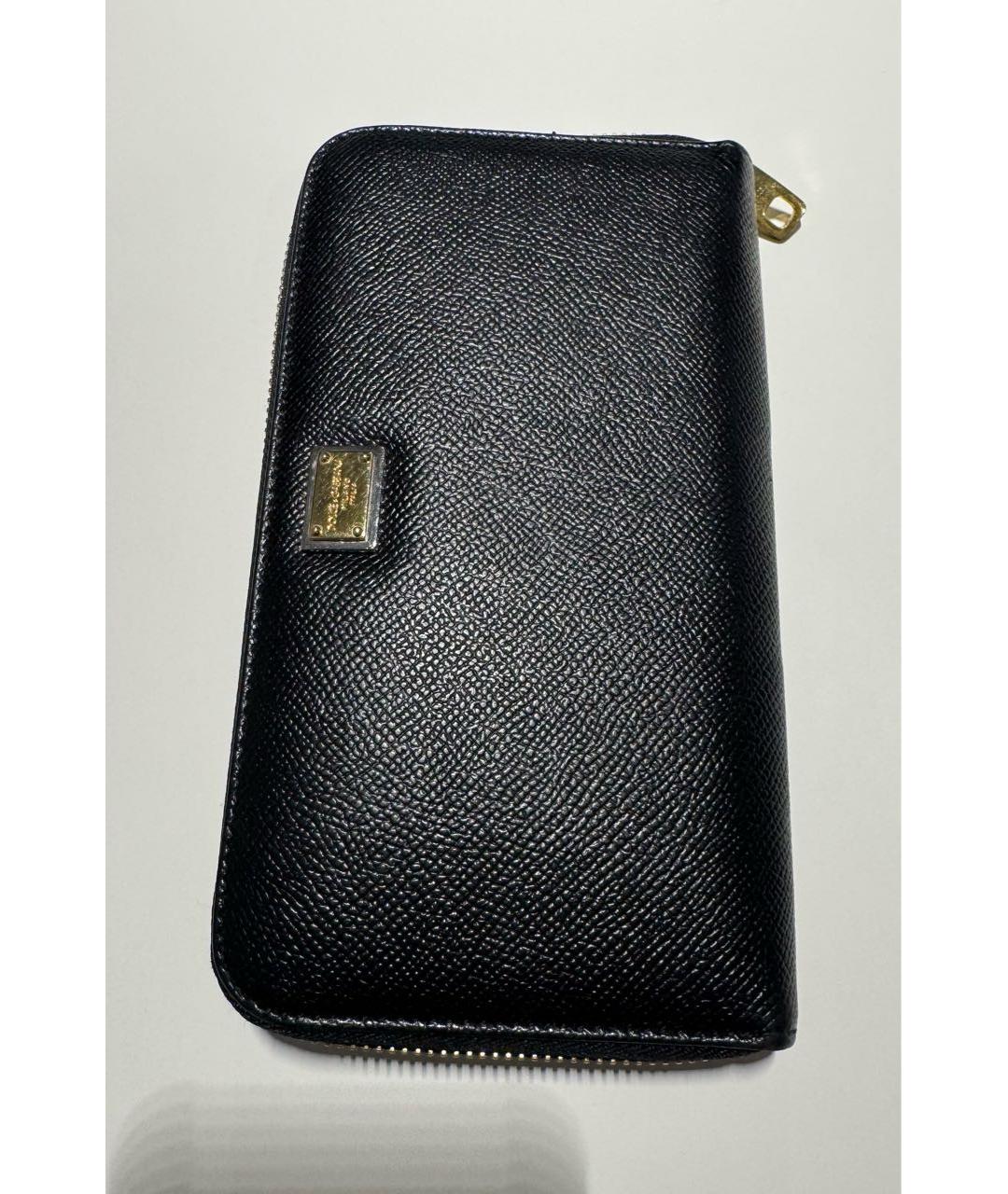 DOLCE&GABBANA Черный кожаный кошелек, фото 2