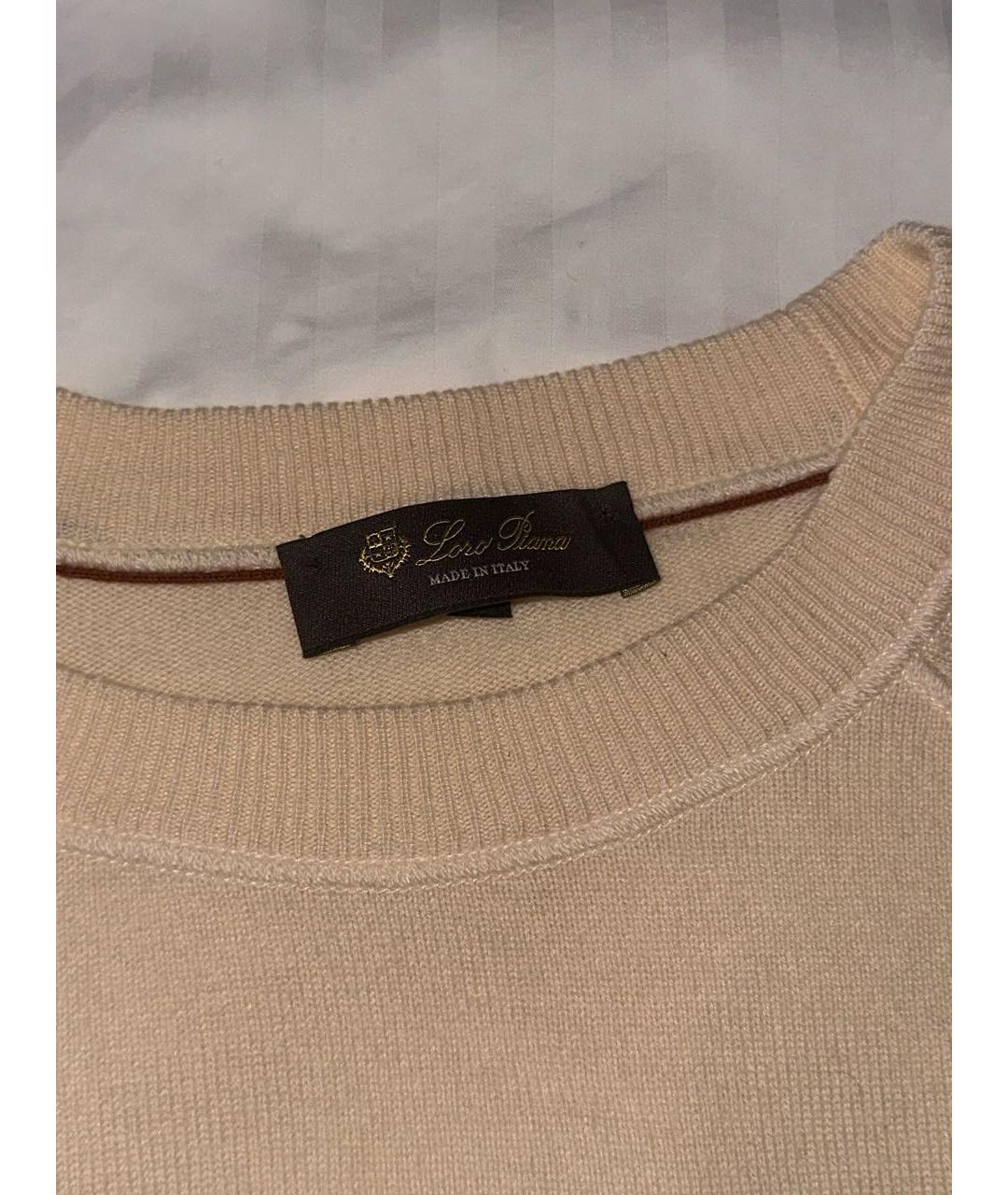 LORO PIANA Бежевый джемпер / свитер, фото 2