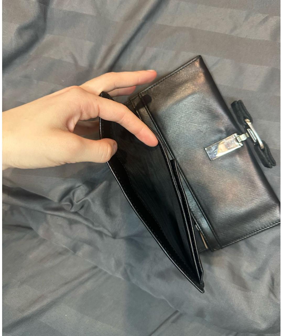 FERRAGAMO Черный кожаный кошелек, фото 5