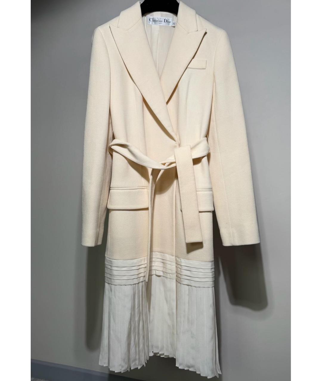 CHRISTIAN DIOR Бежевое шерстяное повседневное платье, фото 7