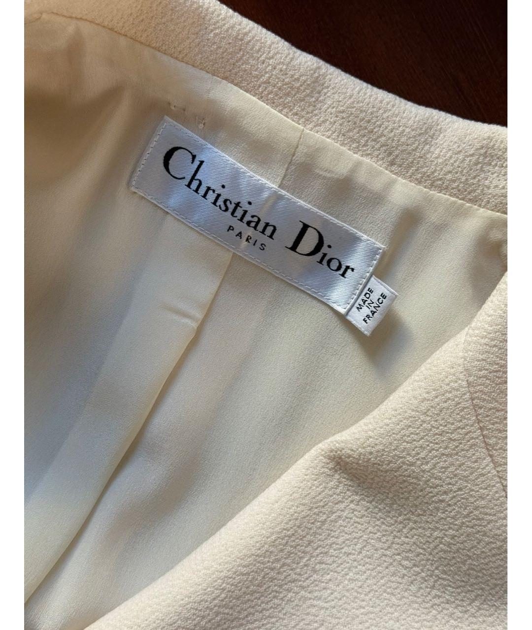 CHRISTIAN DIOR Бежевое шерстяное повседневное платье, фото 3