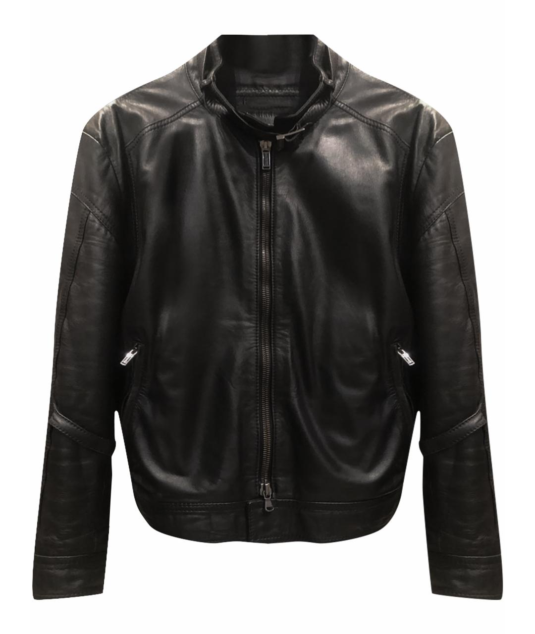 BIKKEMBERGS Черная кожаная куртка, фото 1