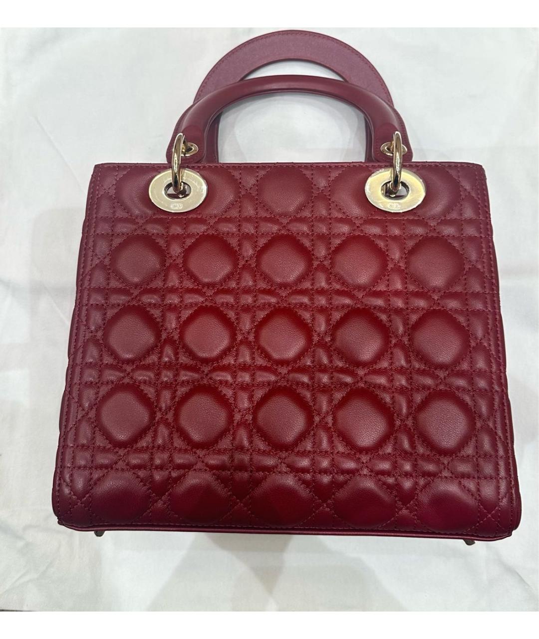 CHRISTIAN DIOR Красная кожаная сумка с короткими ручками, фото 2