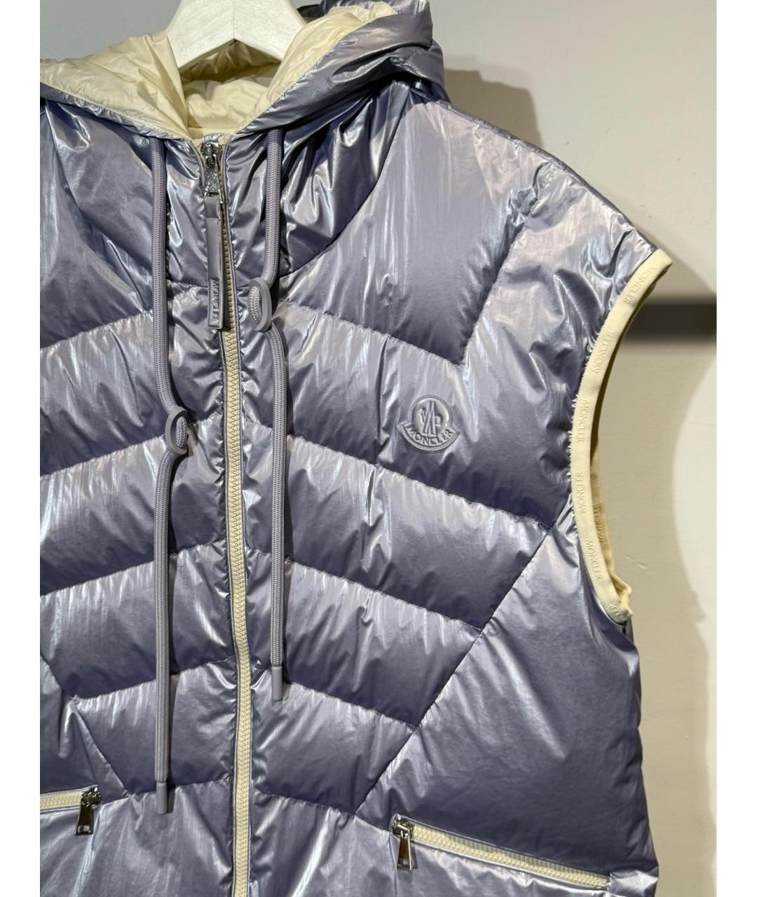 MONCLER Фиолетовый полиамидовый жилет, фото 4