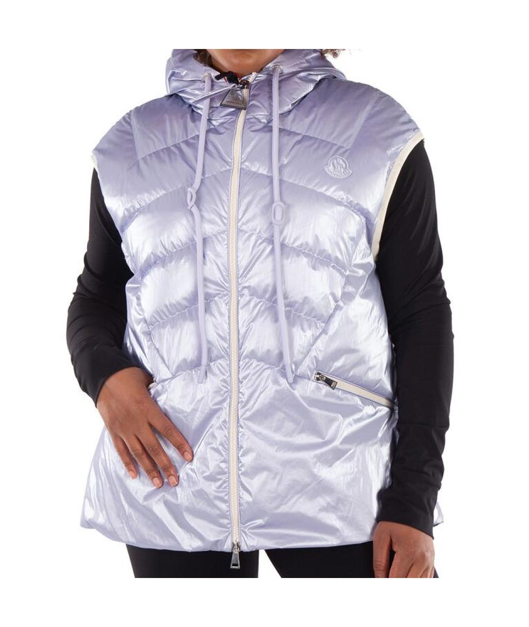 MONCLER Фиолетовый полиамидовый жилет, фото 5