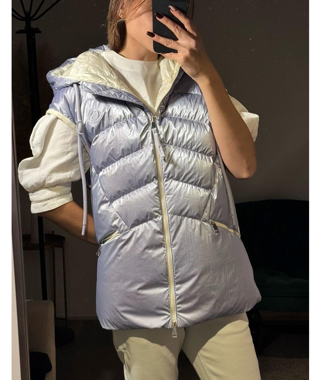 MONCLER Фиолетовый полиамидовый жилет, фото 8