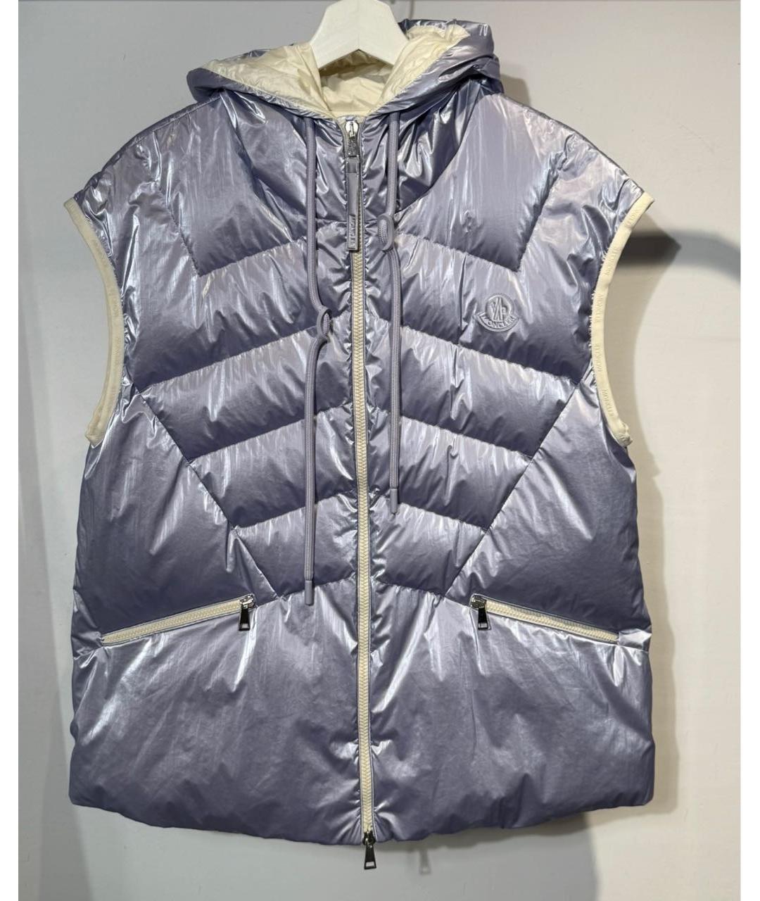 MONCLER Фиолетовый полиамидовый жилет, фото 6