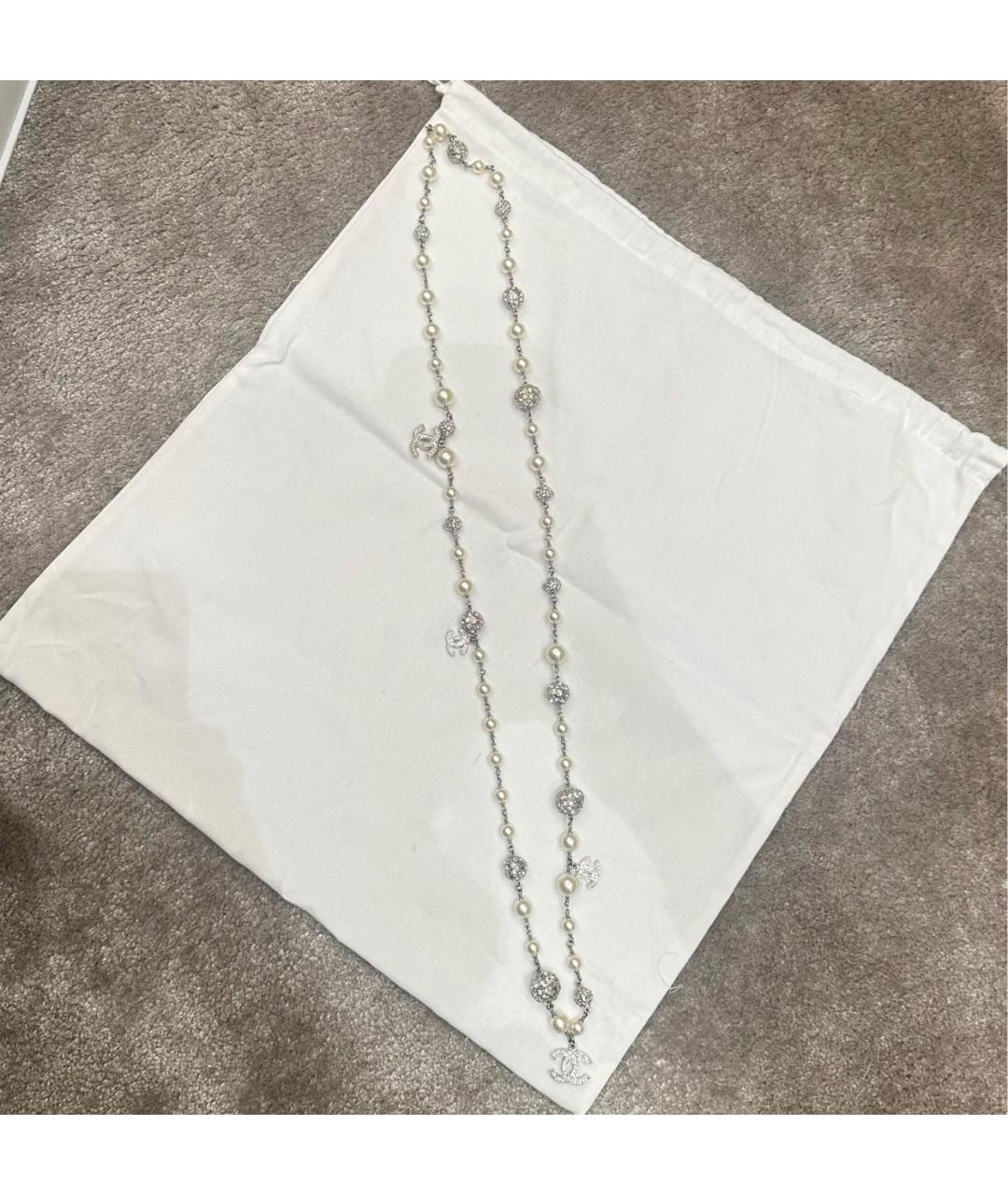 CHANEL Серебряное жемчужное колье, фото 4