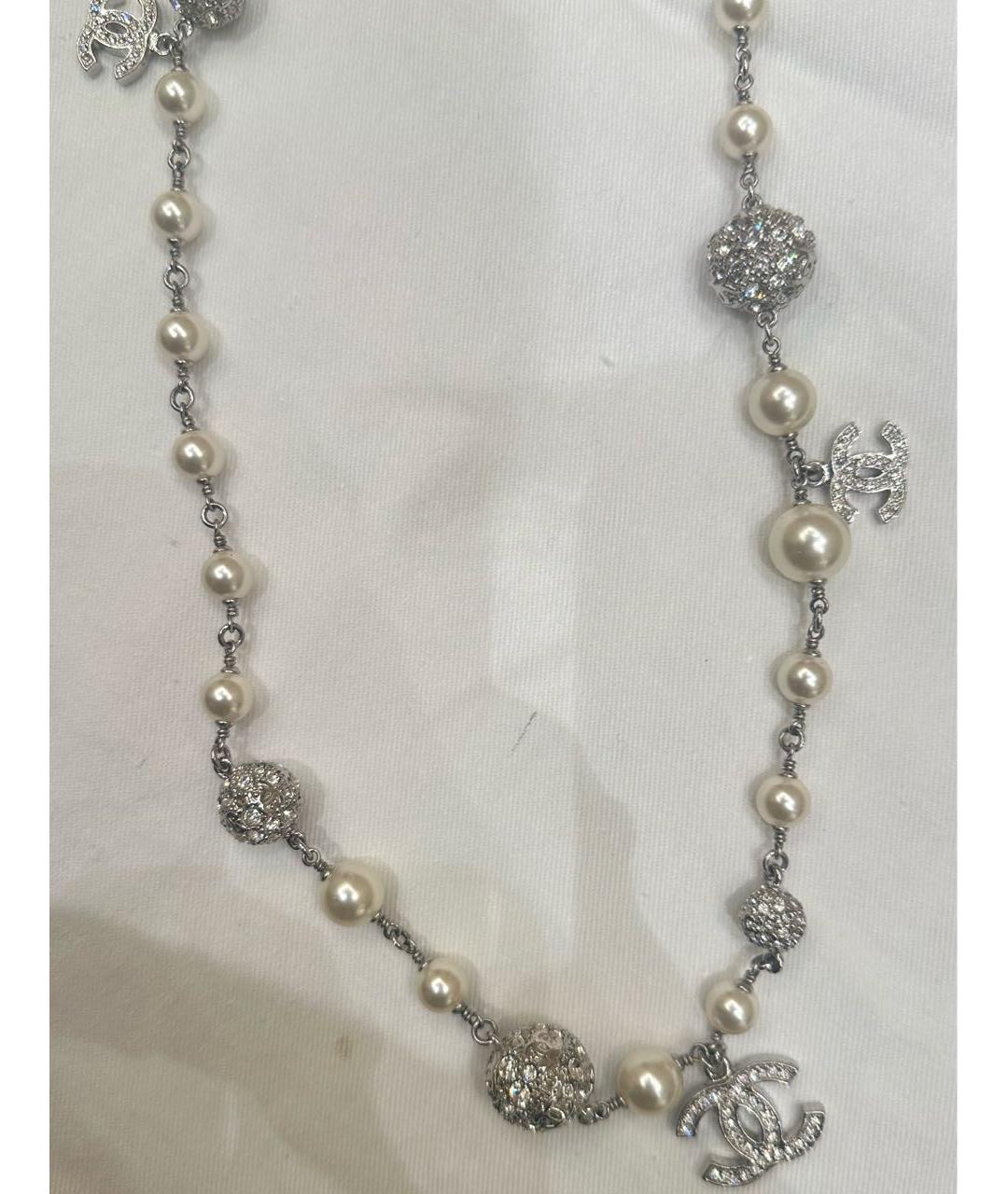 CHANEL Серебряное жемчужное колье, фото 2