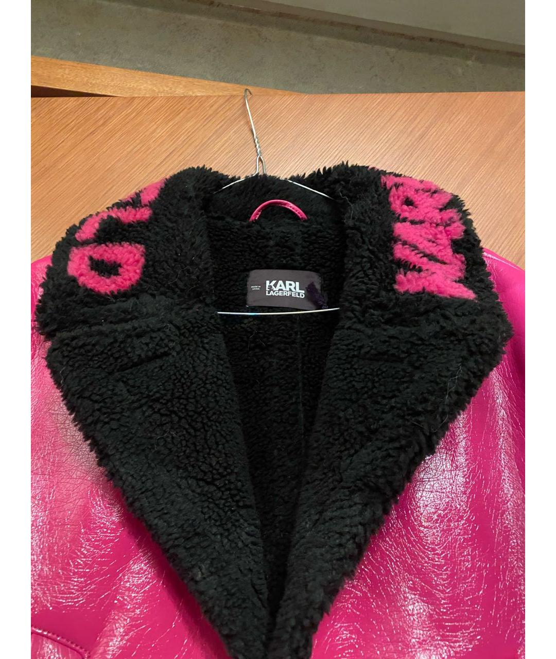 KARL LAGERFELD Фуксия полиэстеровая дубленка, фото 3