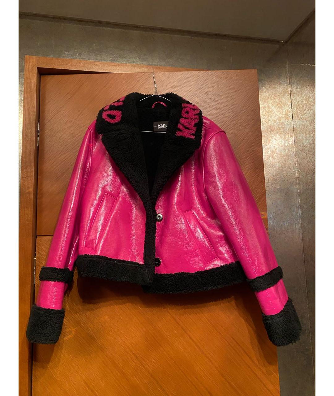 KARL LAGERFELD Фуксия полиэстеровая дубленка, фото 8