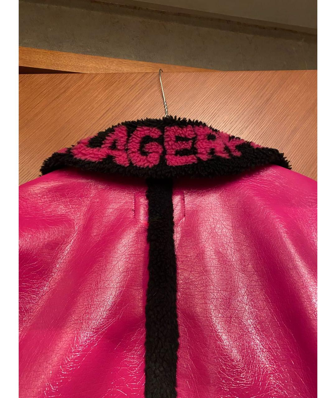 KARL LAGERFELD Фуксия полиэстеровая дубленка, фото 4