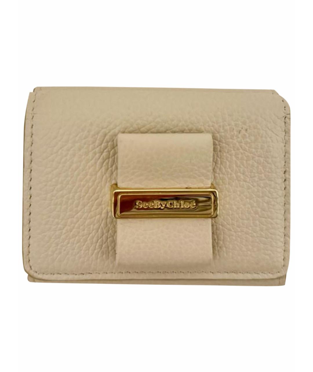 SEE BY CHLOE Бежевый кожаный кошелек, фото 1