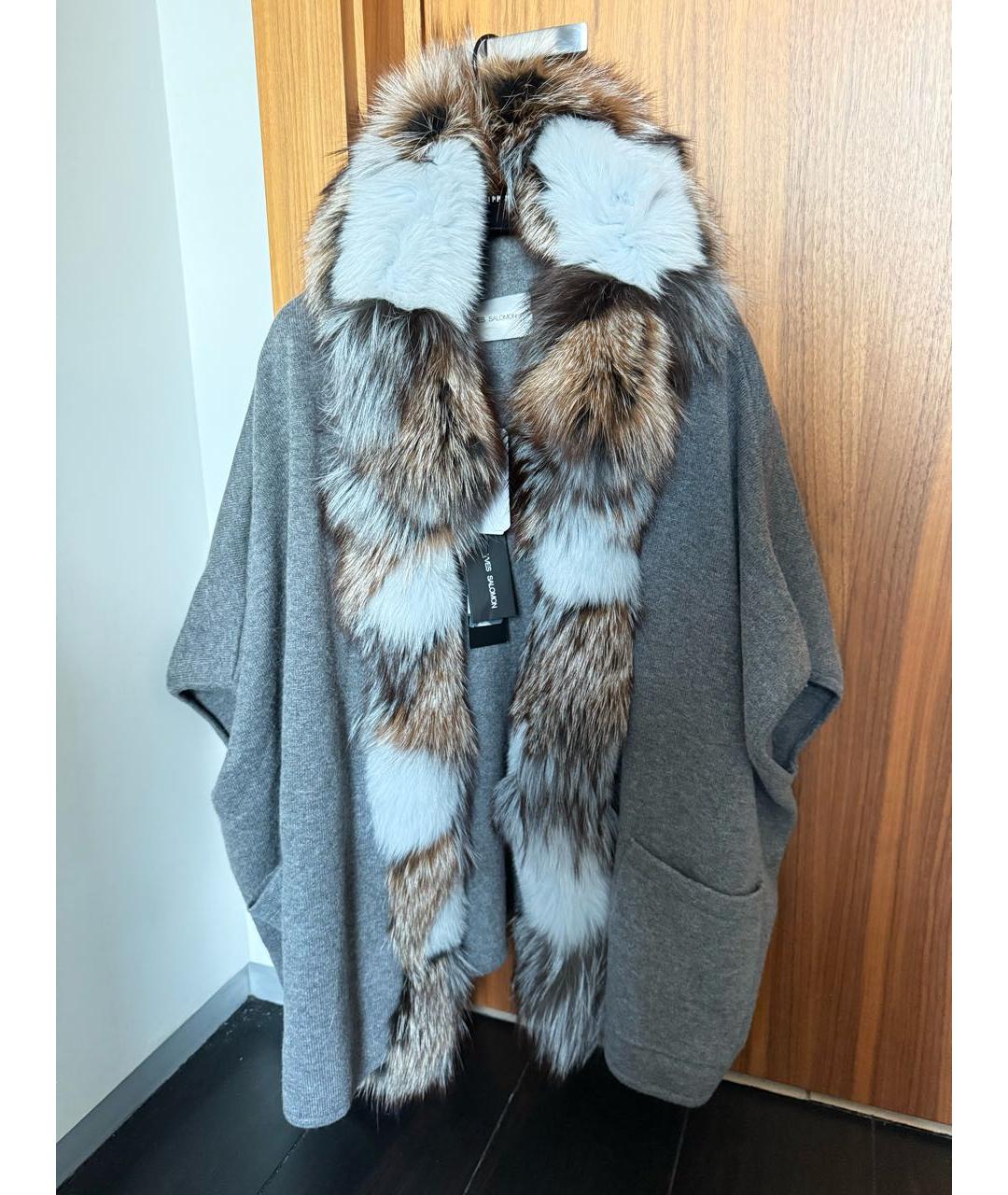 YVES SALOMON Серый шерстяной жилет, фото 7