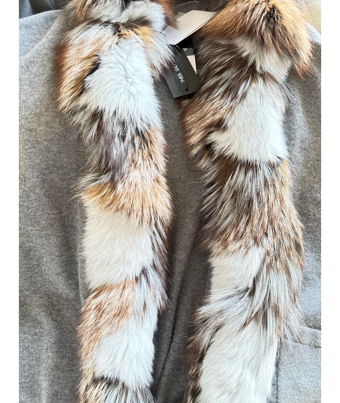 YVES SALOMON Серый шерстяной жилет, фото 4