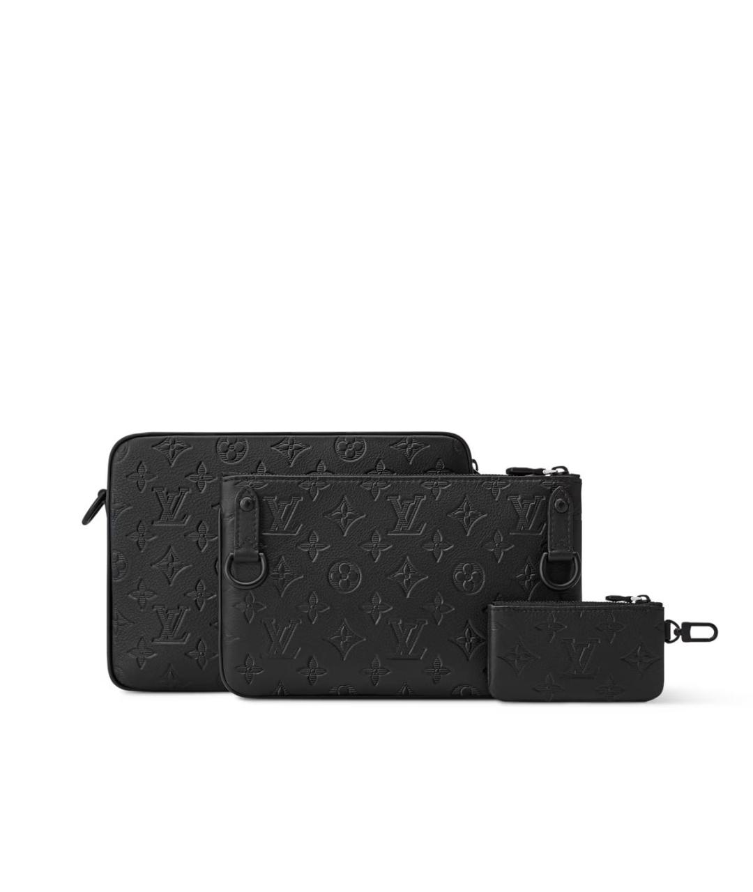 LOUIS VUITTON Черная кожаная сумка на плечо, фото 4