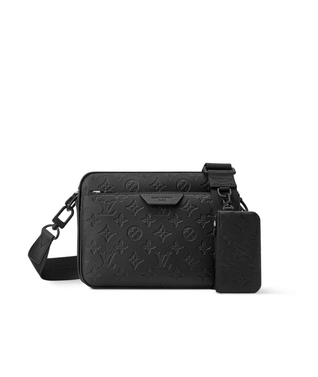 LOUIS VUITTON Черная кожаная сумка на плечо, фото 1