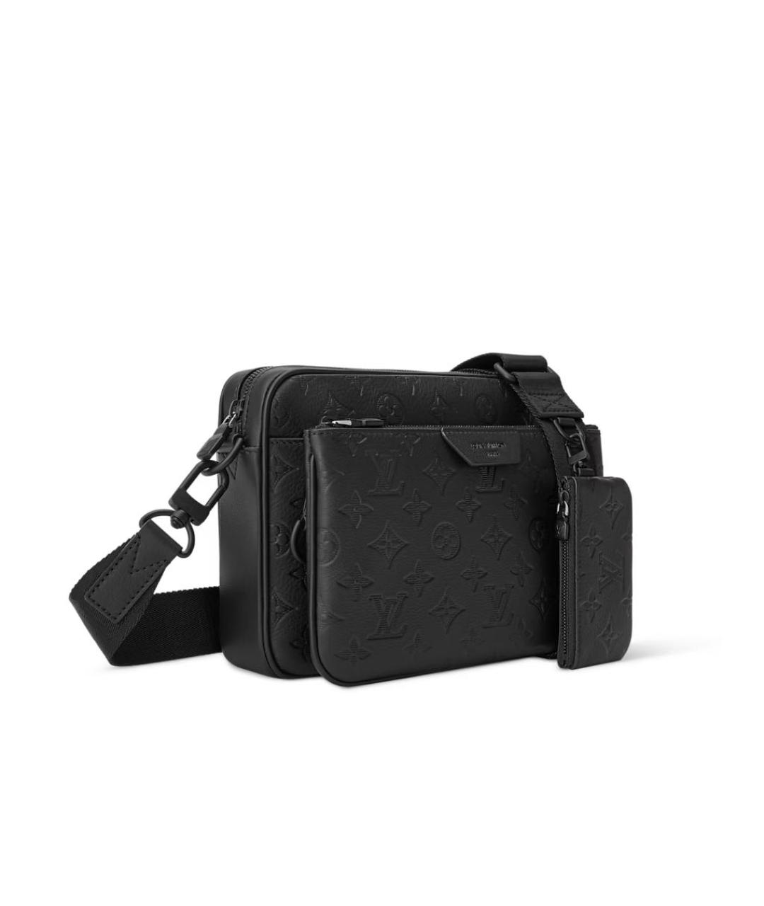 LOUIS VUITTON Черная кожаная сумка на плечо, фото 2