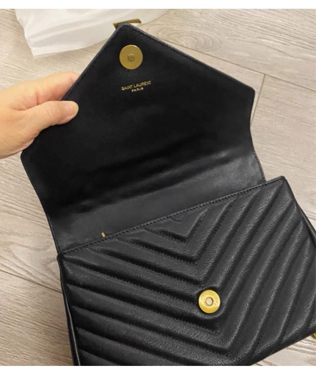SAINT LAURENT Черная кожаная сумка через плечо, фото 5