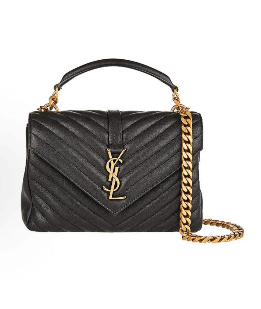 SAINT LAURENT Черная кожаная сумка через плечо, фото 6