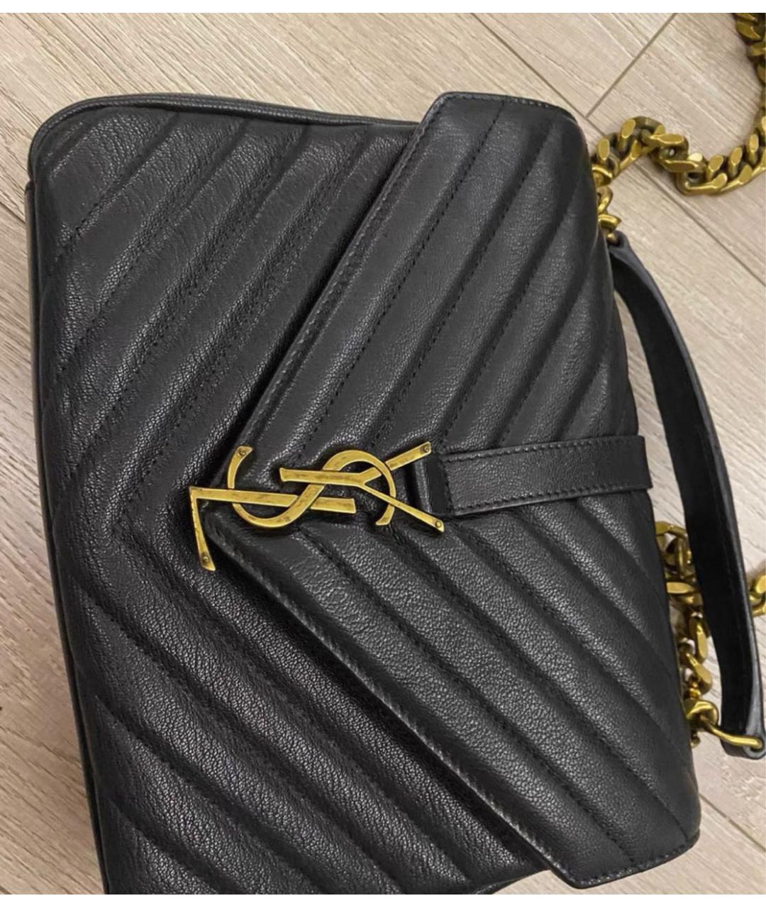 SAINT LAURENT Черная кожаная сумка через плечо, фото 4