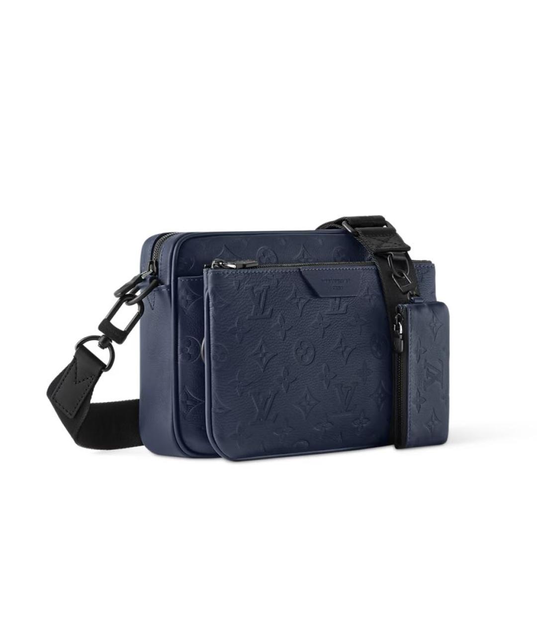 LOUIS VUITTON Темно-синяя кожаная сумка на плечо, фото 2