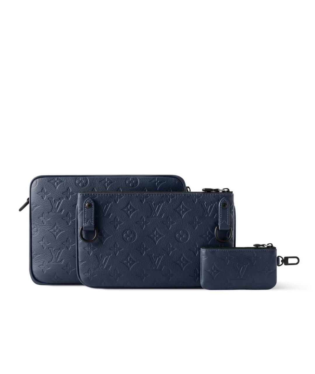 LOUIS VUITTON Темно-синяя кожаная сумка на плечо, фото 4