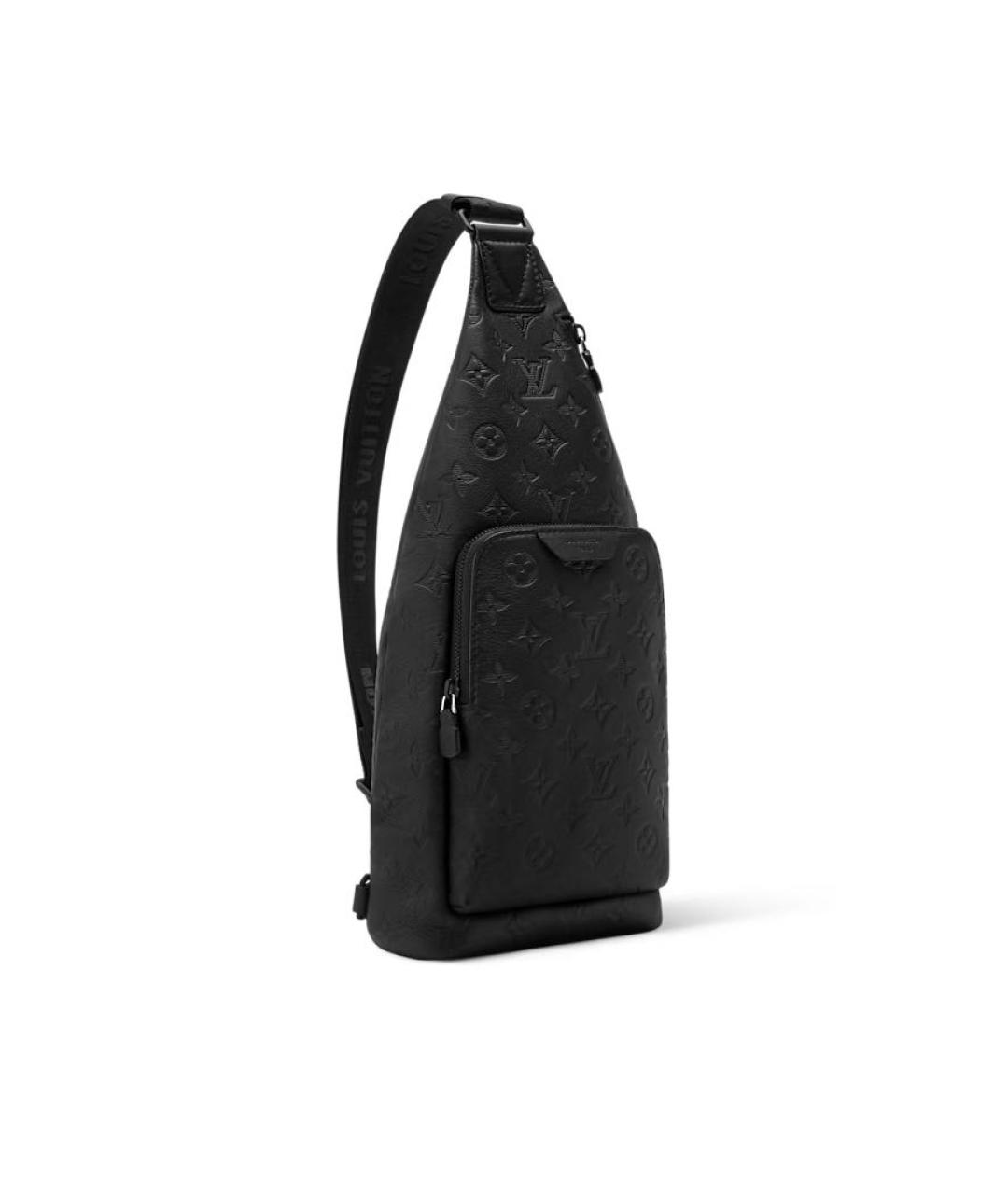 LOUIS VUITTON Черная кожаная барсетка, фото 2
