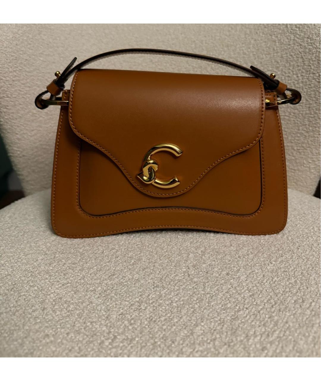 COCCINELLE Коричневая кожаная сумка через плечо, фото 7