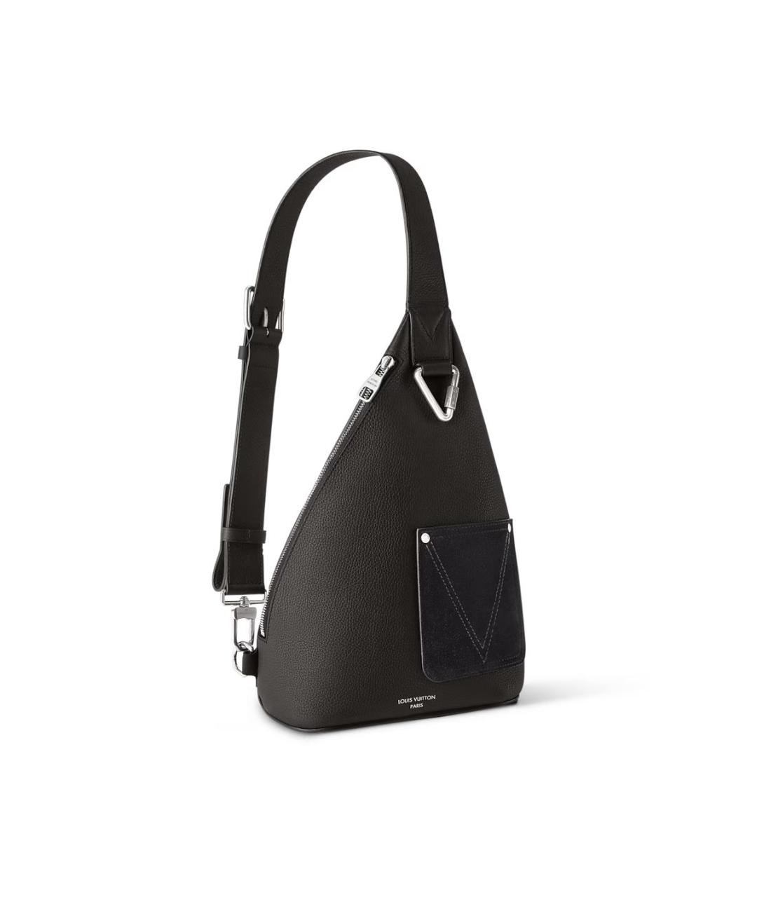 LOUIS VUITTON Черная кожаная сумка на плечо, фото 2